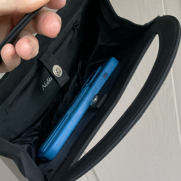 Nolita round cut out handle brocade colorful asian fabric modern purse bag - Picture 9 of 15